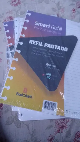 8 pacotes de refil A4 para caderno inteligente de 11 furos 