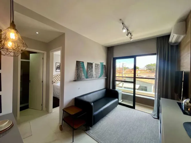 Apartamento para alugar no Vanguard Fit mobiliado e decorado com 1 quarto, 34m², garagem,