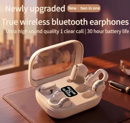 Fones De Ouvido Bluetooth 2 Em 1 Novos Cancelamento De Ruído Bateria De Longa