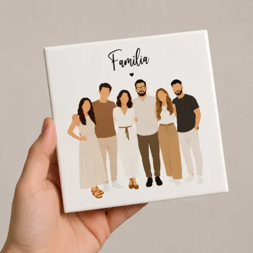 Quadro Decorativo Azulejo Personalizado Presente Criativo Foto Família 