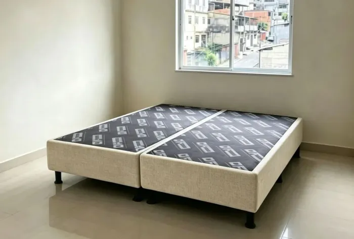 Cama Box base Queen em LINHO.Entrego