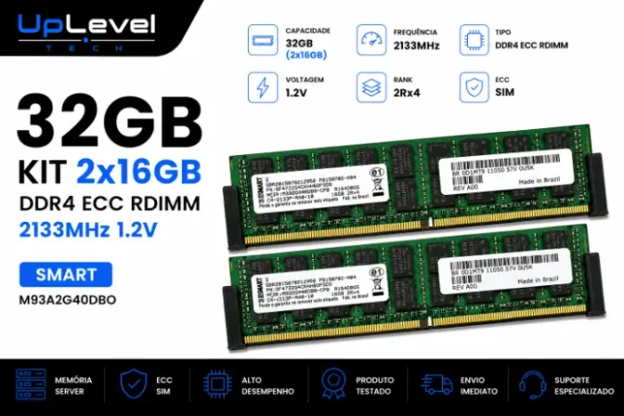 Memória RAM 32GB DDR4 ECC 2x16GB 2133MHz X99 Machinist Qiyida Huananzhi xeon servidor