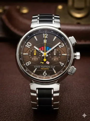 RELOGIO Louis Vuitton Tambour Regate (Série America's Cup) AUTOMATICO AÇO
