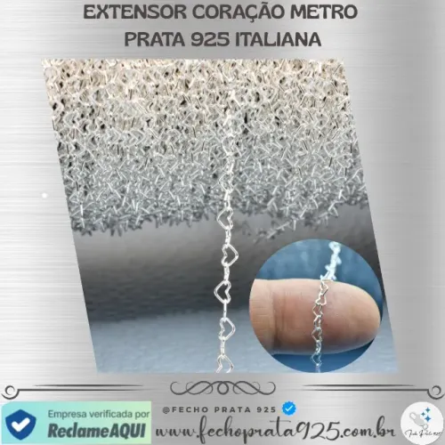 Extensor Prata 925 por Metro para Montagem de Joias Atacado