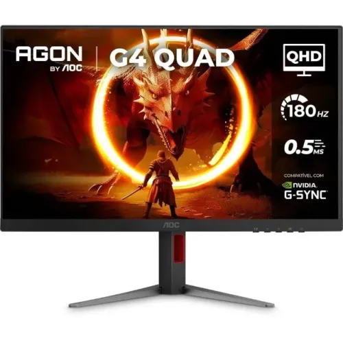 Monitor Gamer AOC AGON QUAD 27" 2K QHD 180Hz 0.5ms IPS HDR10 Novo