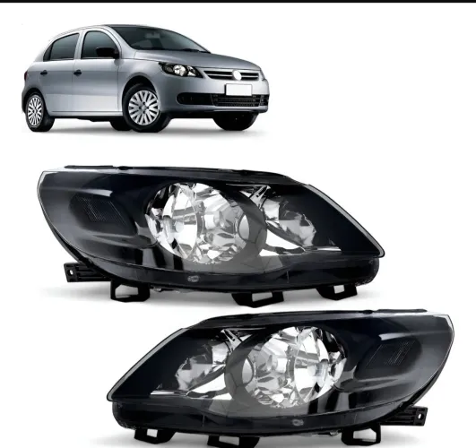 Par farol gol g5 saveiro voyage foco duplo máscara negra 