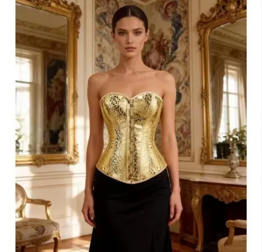 Corpete, Corset, Espartilho Dourado Plus Size