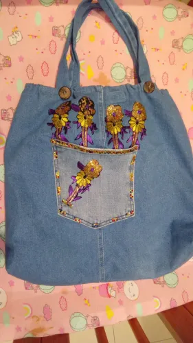 Bolsa em jeans , novo