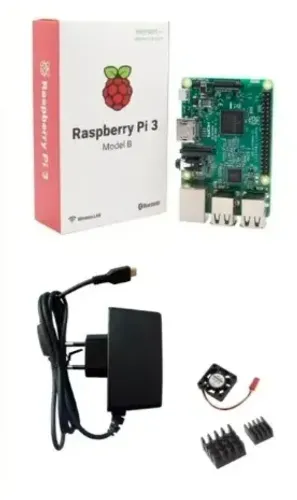 Kit Raspberry Pi3 B, Fonte, Case, Dissipadores
