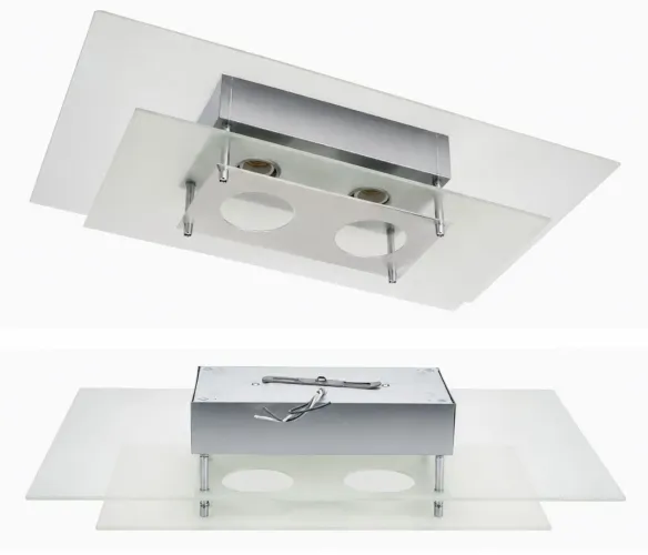 Luminaria para 2 lâmpadas, bocal E27 com vidro leitoso 50 X 30 cm