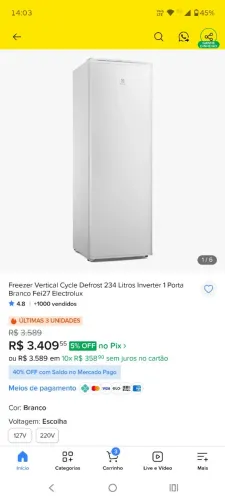 Freezer Vertical Inverter. Entrego/ Aceito cartão!!
