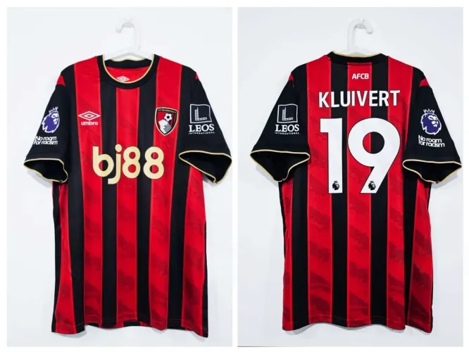 Camisa Bournemouth Inglaterra 2025/2026 Rayan Kluivert Premier League Vasco