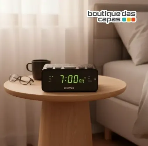 Rádio Relógio Digital de mesa Lelong Le-677 Com Alarme Fm