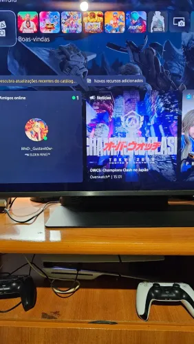 Playstation 5 slim mídia física com 2 controles nota fiscal e caixa