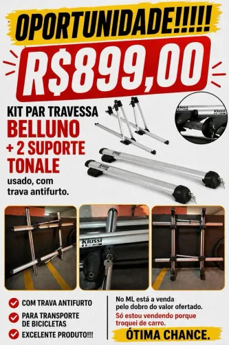 Kit par travessa BELLUNO + 2 suporte TONALE
