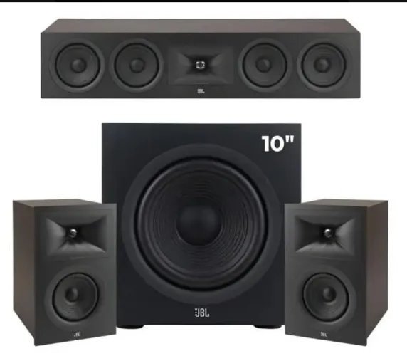 Kit JBL Stage 2 Caixas Bookshelf+ central+ subwoofer 10