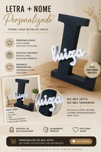 Nome personalizado impresso em 3D