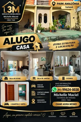ALUGO CASA com 2 quartos no Park Amamzônia - Tapanã - Belém - PA
