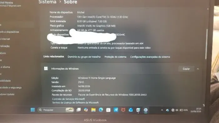 Vendo notebook Asus ou troco por celular do meu interesse