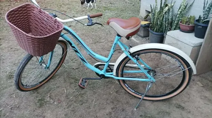 Bicicleta Retrô Feminina com cesta
