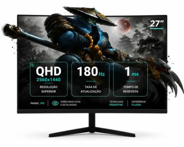 Monitor 2k 27'' Qhd Gamer 180hz 1ms Ips Hdr10