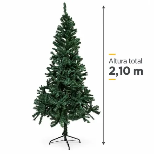 Árvore de Natal 2,10 m ? 1.200 galhos ? Base de metal