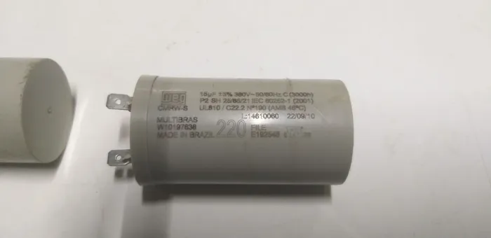 Capacitor para máquina de lavar 