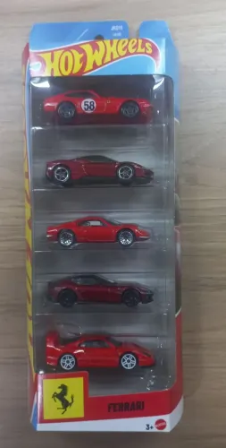 Hot wheels Pack de 5 Ferrari Colecionáveis 