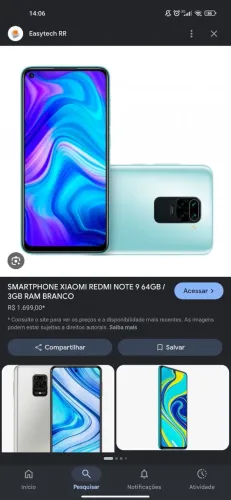 Vendo Cel xiaomi redmi note 9 e uma tv Roku 32 "