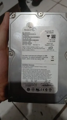 Hd 750GB desktop funcionando perfeitamente