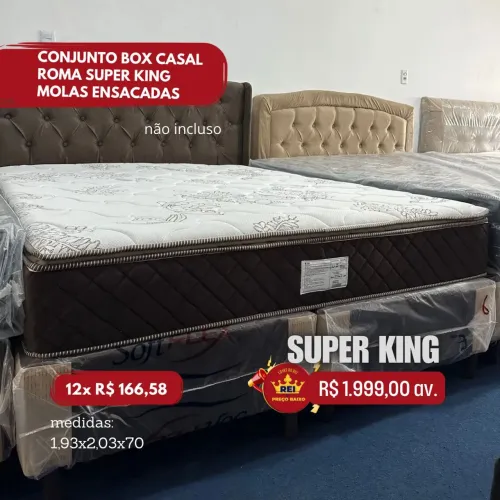 PROMOÇÃO URGENTE - Cama SUPER KING com MOLAS ENSACADAS Roma apenas 12x R$166,58