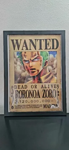 Quadro do personagem Roronoa Zoro de One Piece