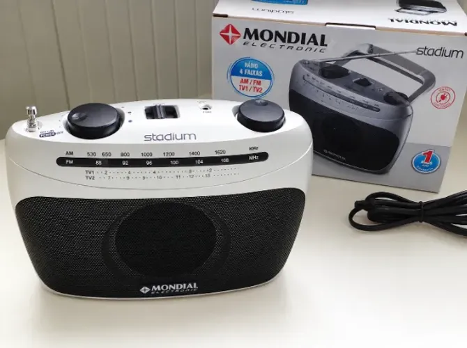 Rádio Portatil Mondial Rp-01 Am/fm Som De Tv. Analogico