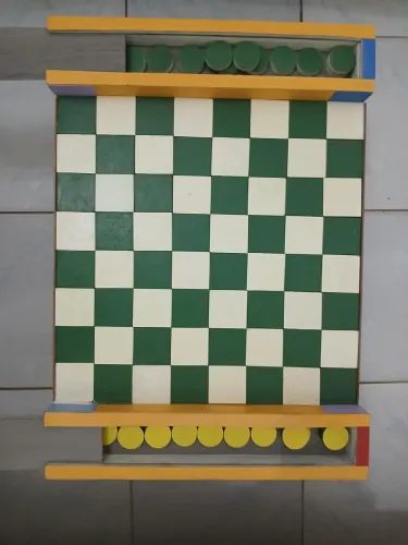 Jogo Dama Artesanal ( MATERIAL DE MADEIRA)