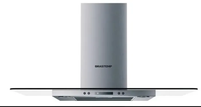 Coifa Vidro Plano Ilha Brastemp  (220V) 100 Cm - Bav10ar Cor Inox