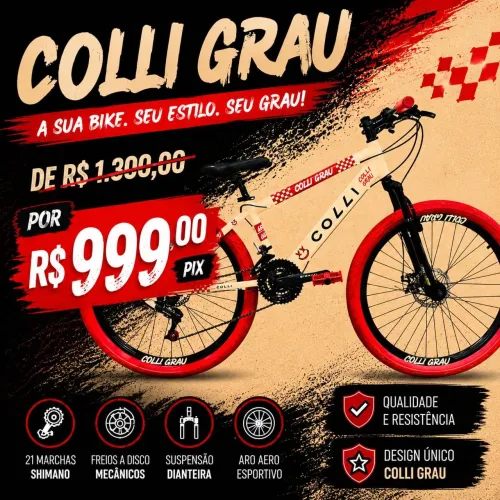 Bicicleta Colli Grau De R$ 1.399.00 por R$ 999.00 pix