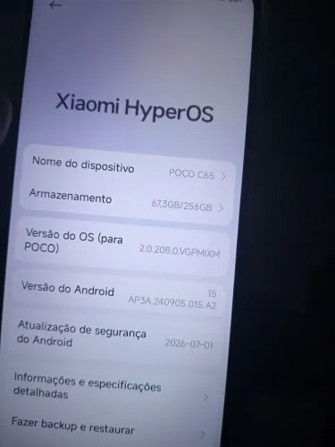 Vendo celular Poço C65,256 todo bom,tô vendendo pois estou precisando de dinheiro,