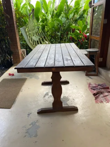 Mesa retangular de madeira 1,50m x 0,80m