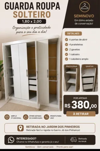 GUARDA ROUPA SOLTEIRO
