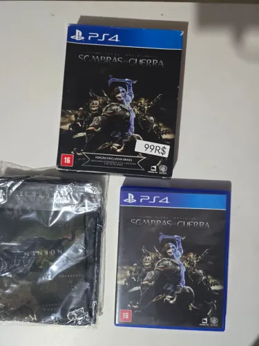 Sombras da Guerra - BOX com mapa de tecido- PS4