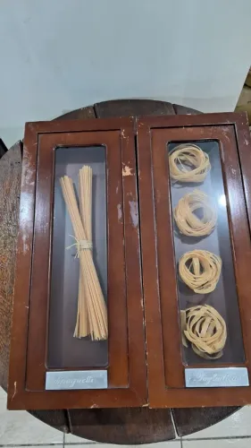 Par de Quadros Decorativos Rústicos para Cozinha / Área Gourmet - Massa Italiana (Espaguet