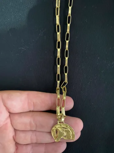 Cordão de prata banhado a ouro