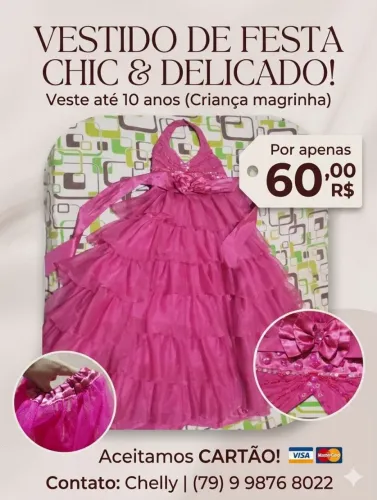 Vestido de festa cor rosa + saiote