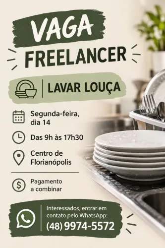Vaga para lavar louça