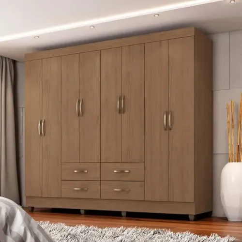 Guarda Roupa Casal 8 Portas 4 Gavetas Lite 