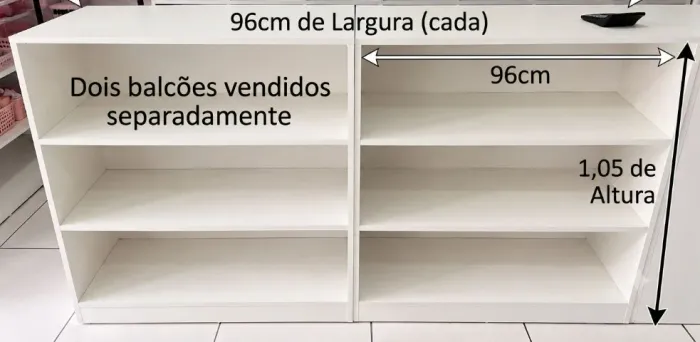 Balcão Expositor Branco (96cm x 1,05m) Vendidos separadamente