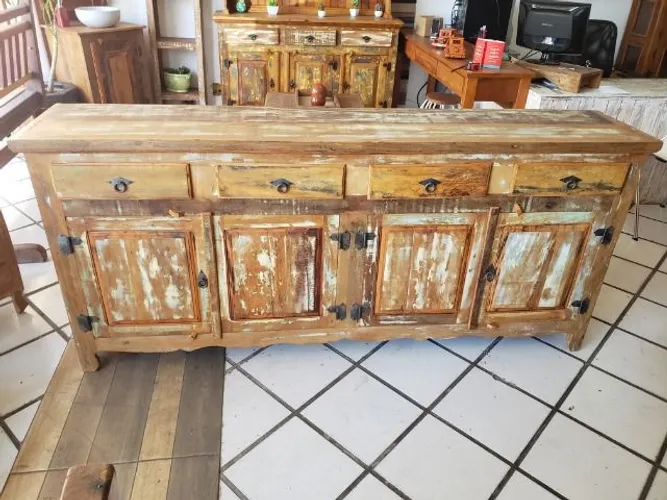 Buffet Com Patina 4 Portas De Demolição Rústico 2,00 m