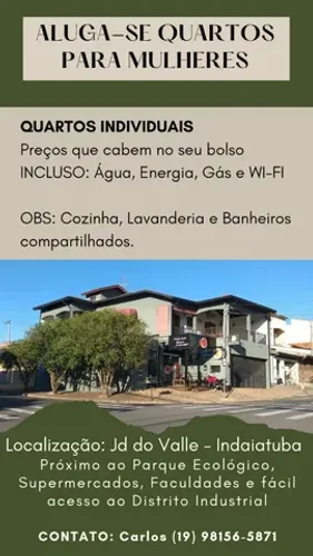 LOCAÇÃO DE QUARTOS PARA MULHERES A PARTIR DE: