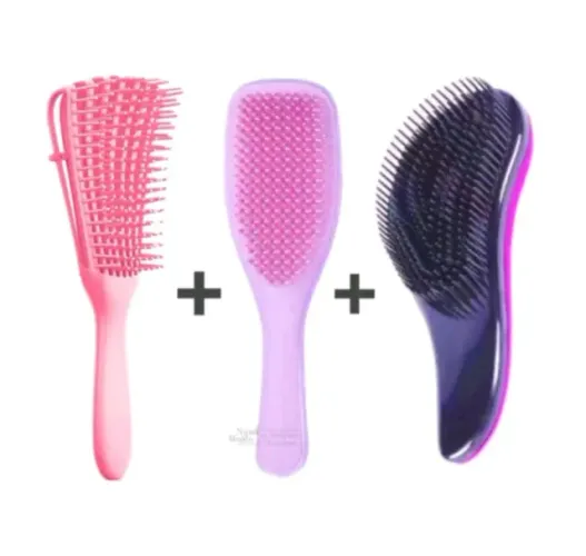 Kit 3 escovos para cabelo