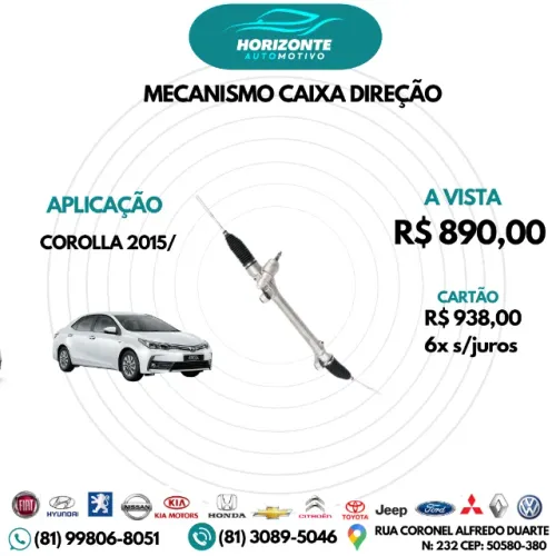 Caixa direção corolla 15/